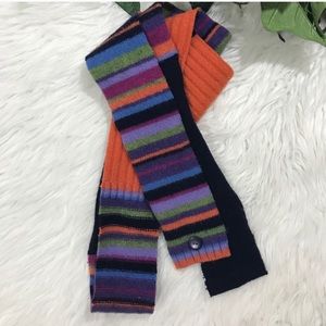 Winter Upcycled knit Scarf Multi Stripe Handmade
